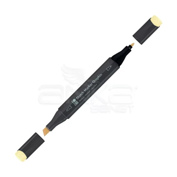 Marabu Graphix Sketch Marker Çift Uçlu Kalem 218 Pastel Yellow ürün görseli 1