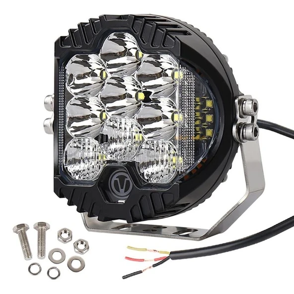 5'' Beyaz Sarı Led Pods Spot Off Road Sis Farı Çalışma Lambası 12-24V 50W ürün görseli 1