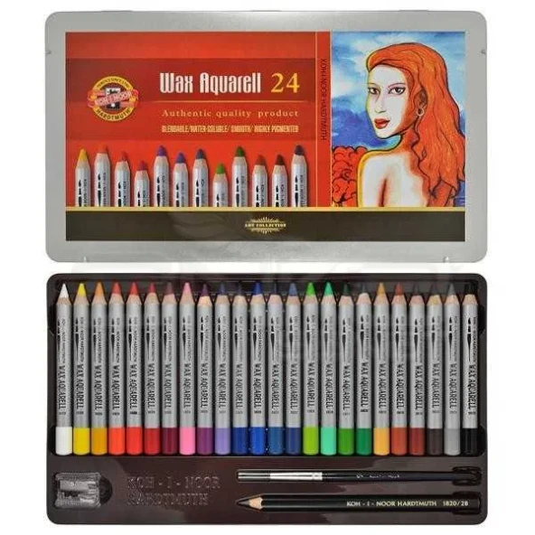 Koh-i-Noor Wax Aquarell Sulandırılabilir Pastel Boya Seti 24 Renk ürün görseli 1