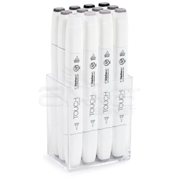 Touch Twin Brush Marker Kalem 12li Set Sıcak Griler ürün görseli 1