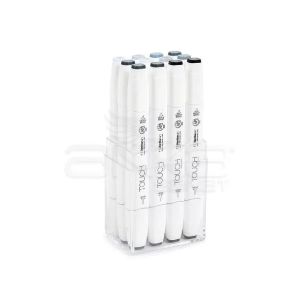Touch Twin Brush Marker Kalem 12li Set Mavimsi Griler ürün görseli 1