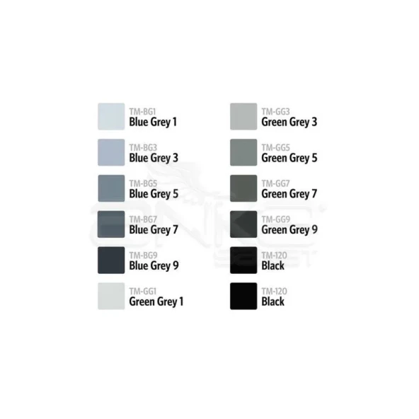 Touch Twin Brush Marker Kalem 12li Set Mavimsi Griler - Resim 2