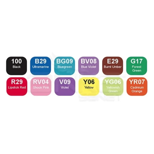 Copic Ciao Marker 12li Set Basic Colors - Resim 2