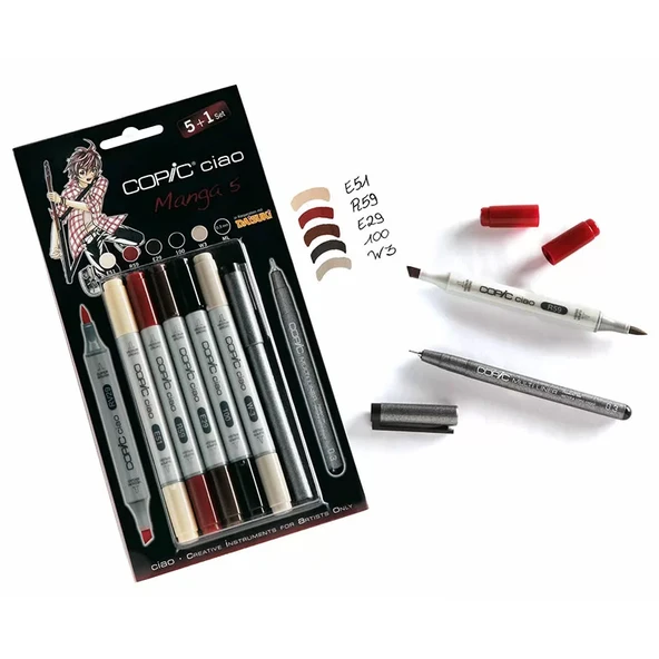 Copic Ciao Marker 5+1 Set Manga 5 - Resim 2