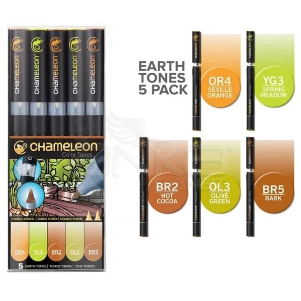Chameleon Marker Kalem 5li Set Earth Tones ürün görseli 1