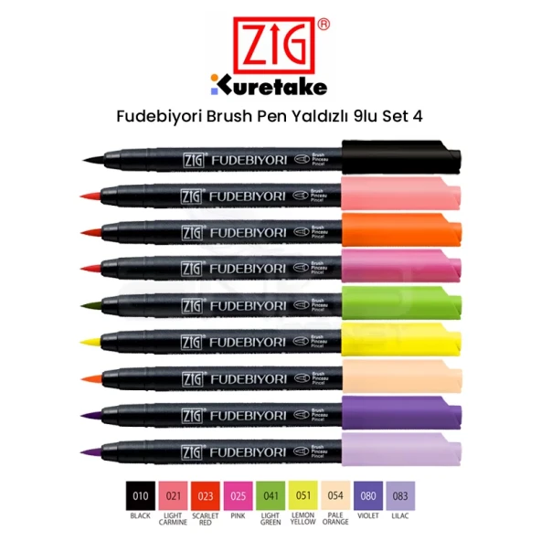 Zig Fudebiyori Brush Pen 9lu Set 4 ürün görseli 1