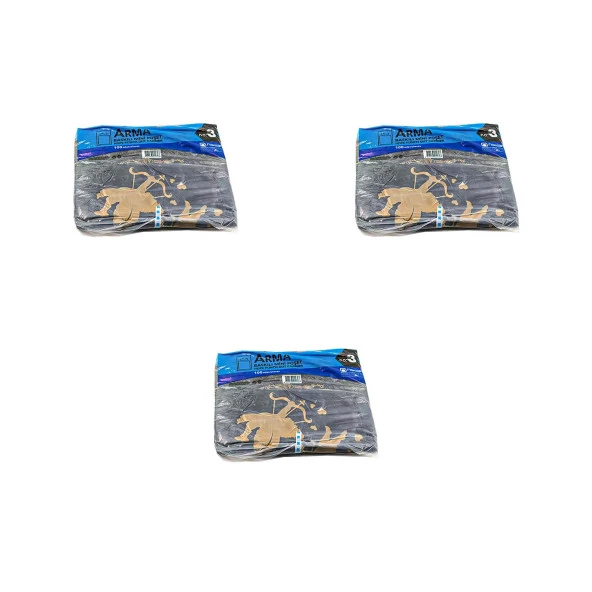 Arma Baskılı Mini Blok Poşet Torba - No : 3 - 30x50 Cm. - Siyah - 100 Adetlik 3 Paket ürün görseli 1