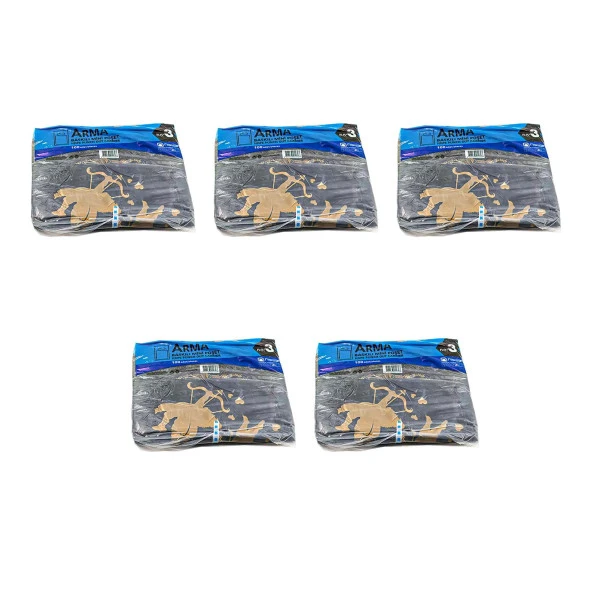 Arma Baskılı Mini Blok Poşet Torba - No : 3 - 30x50 Cm. - Siyah - 100 Adetlik 5 Paket ürün görseli 1