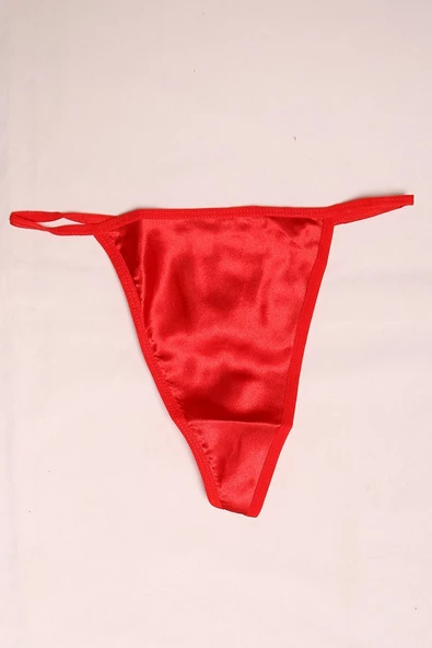 CLZ275 Saten String Külot Kırmızı ürün görseli 1