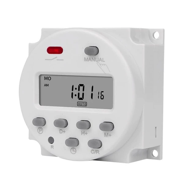 CN101A 12V DC-AC Programlanabilir Gecikmeli Zaman Ayarlı Haftalık Röle ürün görseli 1