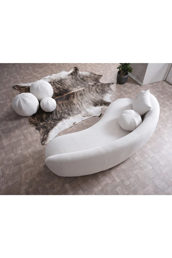 Vipa Home New Moon Beyaz Sabit Oturum Üçlü Koltuk ürün görseli 1