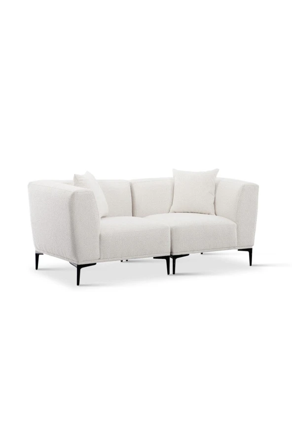 Vipa Home New York Beyaz Modüler Metal Ayak Ikili Koltuk ürün görseli 1
