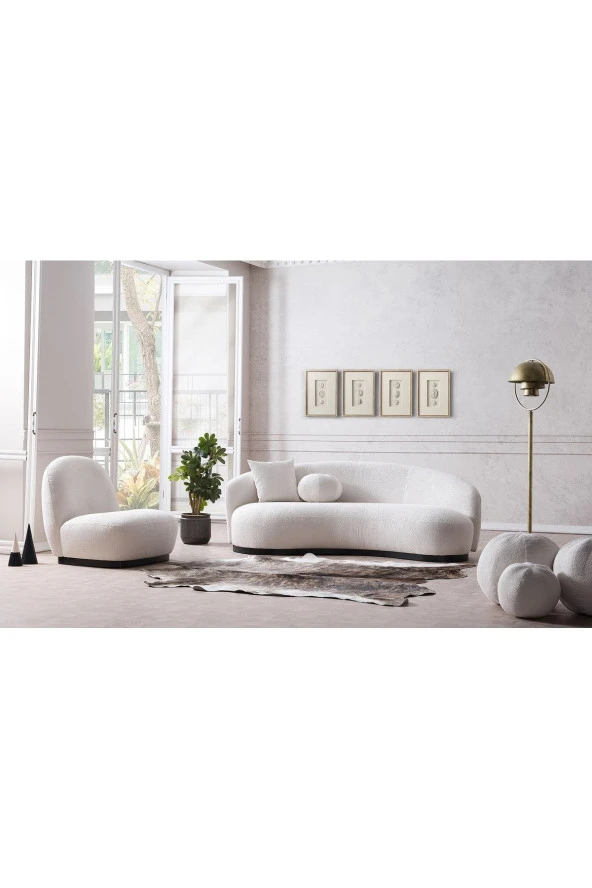 Vipa Home Vipa New Moon Beyaz 3 1 Sabit Oturum Koltuk Takımı ürün görseli 1
