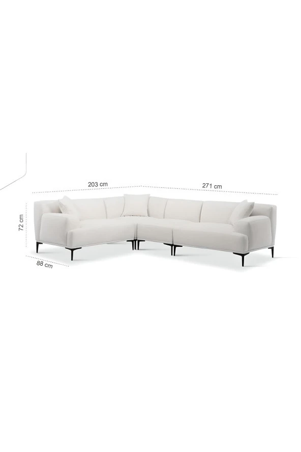 Vipa Home New York Beyaz Modüler Metal Ayak Köşe Takımı ürün görseli 1