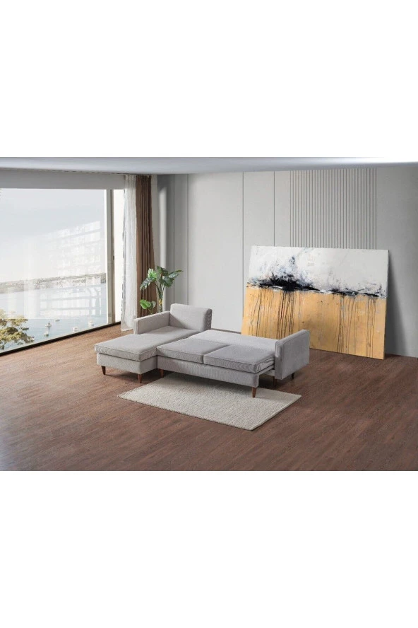 Vipa Home Cord Rio R 2 Sol Köşe Takımı Iskandinav Tasarım Koltuk Modern Lux Kumaş Yüksek Konforlu ürün görseli 1
