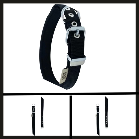 Uyguna-Yakala Siyah 2.0*30-35 Cm  Dokuma Boyun Tasması-SMA.325 ürün görseli 1