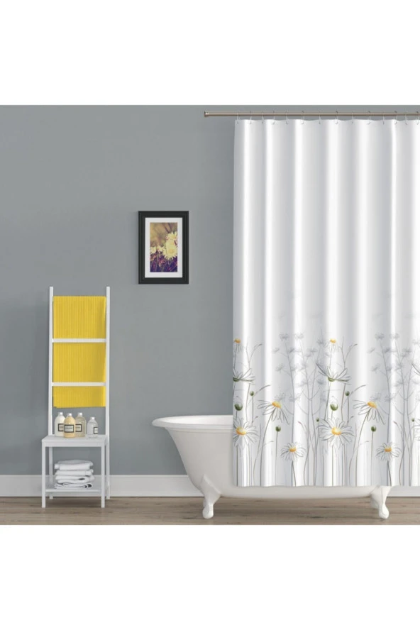 Prado Daisy Banyo Perdesi, Duş Perdesi 180X200Cm ürün görseli 1