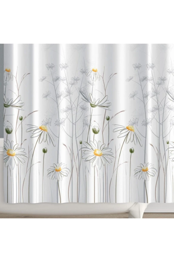 Prado Daisy Banyo Perdesi, Duş Perdesi 180X200Cm - Resim 2