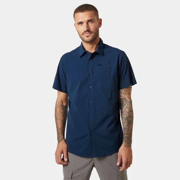 Helly Hansen Tofino Solen Short Sleeve Shirt Erkek Kısa Kollu Gömlek 63204-584 Lacivert ürün görseli 1