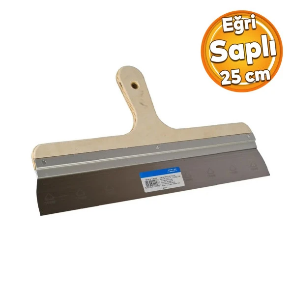 Ahşap Eğri Saplı Metal Macun Spatula Temizlik Boya Sıva Kazıma Harç Karıştırma Ispatulası 25 cm ürün görseli 1