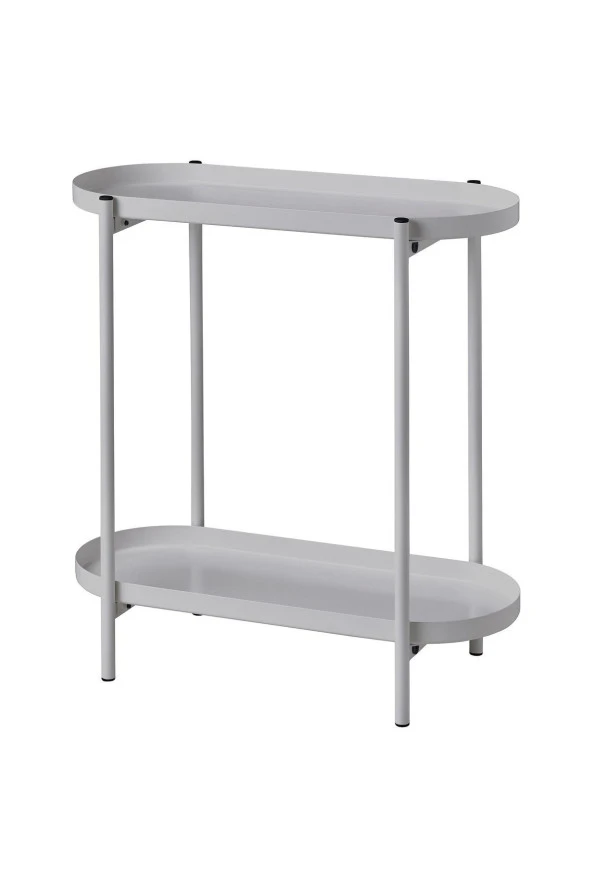 2 Katlı Çiçeklik-Saksılık MeridyenDukkan Açık Gri 56 Cm-Çelik İç Dış Mekana Uygun ürün görseli 1