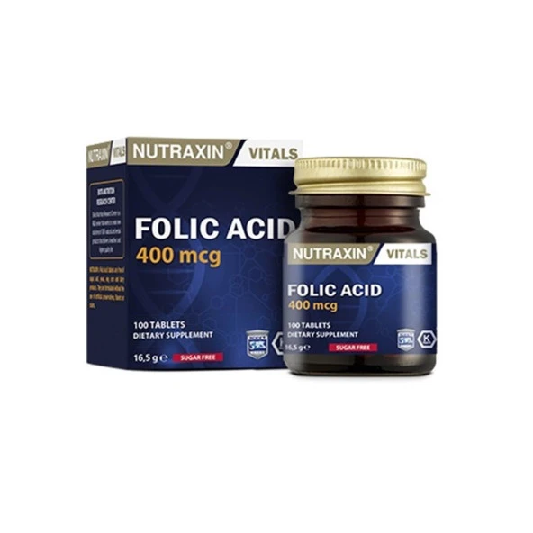 Nutraxin Folic Acid 400 mcg 100 Tablet ürün görseli 1