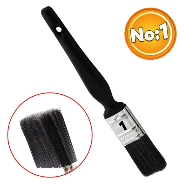 Plastik Saplı Yağlı Boya Fırça No: 1 Resim Ressam Fırçası Hobi Sanat Duvar Metal Ahşap Boyama ürün görseli 1