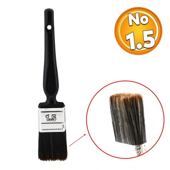 Plastik Saplı Yağlı Boya Fırça No: 1.5 Resim Ressam Fırçası Hobi Sanat Duvar Metal Ahşap Boyama ürün görseli 1