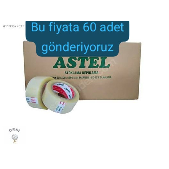 60  ADET ASTEL MARKA 45 mm x 100 Metre, Şeffaf, Koli Bantı ürün görseli 1