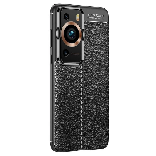 Gpack Huawei P60 Pro Kılıf Niss Silikon Kamera Korumalı Deri Görünümlü ürün görseli 1