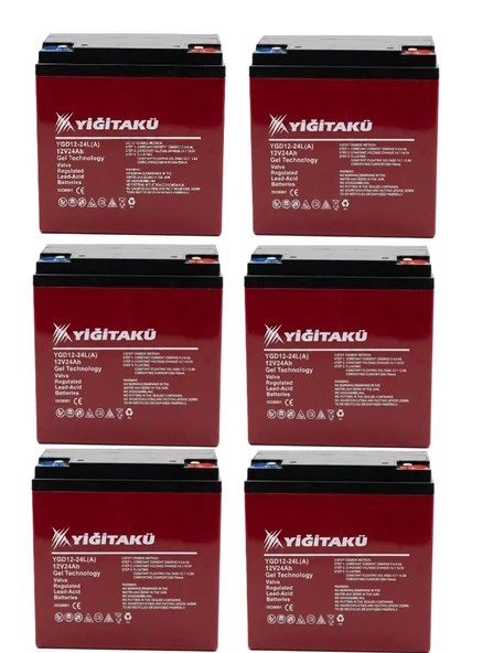 Yiğit 12V 24 Ah Jel Motorsiklet Akü 6'lı Set-2026 ürün görseli 1