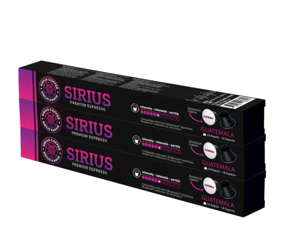 Sirius Nespresso Uyumlu Single Origin Kapsül Kahve 6 Guatemala 3'lü Set (30 Kapsül) ürün görseli 1