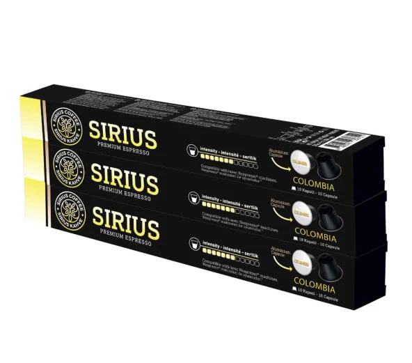 Sirius Nespresso Uyumlu Single Origin Kapsül Kahve 7 Colombia 3'lü Set (30 Kapsül) ürün görseli 1
