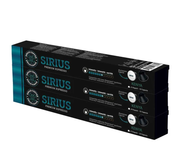 Sirius Nespresso Uyumlu Single Origin Kapsül Kahve 7 Kenya 3'lü Set (30 Kapsül) ürün görseli 1