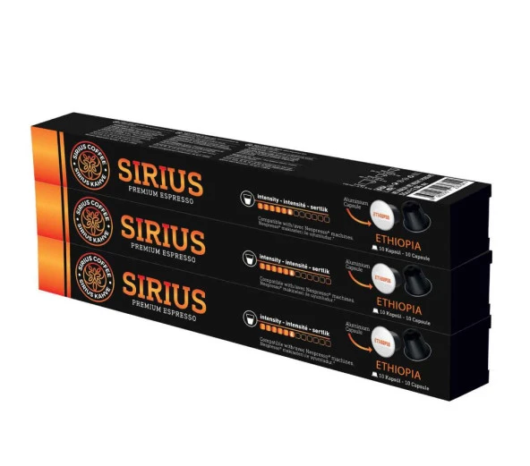 Sirius Nespresso Uyumlu Single Origin Kapsül Kahve 6 Ethiopia 3'lü Set (30 Kapsül) ürün görseli 1
