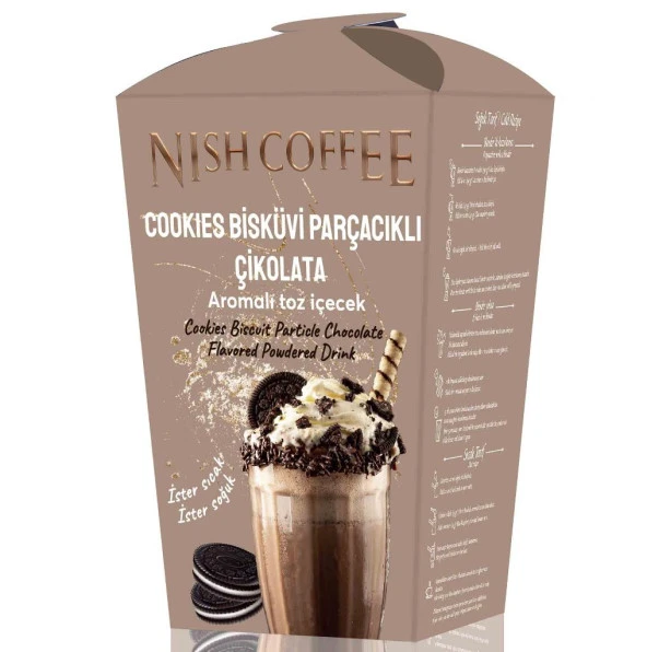 Nish Cookies Bisküvi Parçacıklı Çikolata Aromalı Toz İçecek 250 Gr ürün görseli 1