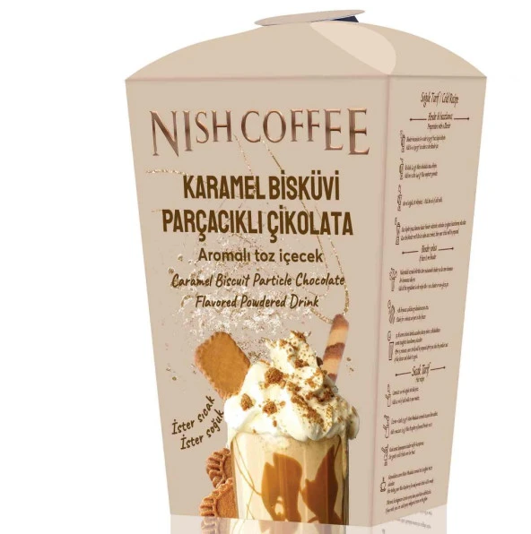 Nish Karamel Bisküvi Parçacıklı Aromalı Toz İçecek 250 Gr ürün görseli 1