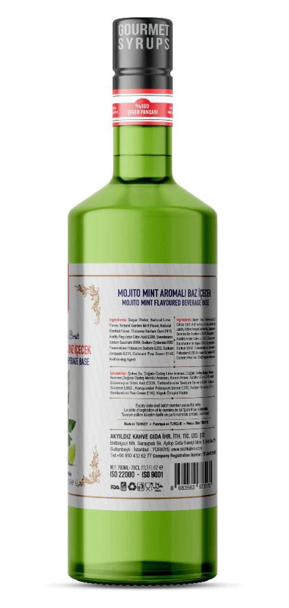 Nish Mojito Mint Aromalı Şurup Baz İçecek 700 ML - Resim 2
