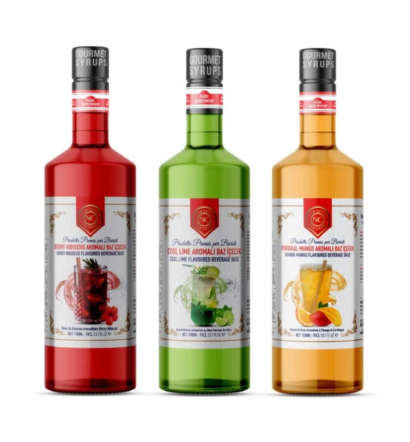 Nish Cool Lime, Berry Hibiskus, Portakal Mango Aromalı Baz İçecek 3'lü Set (3x700 ML) ürün görseli 1