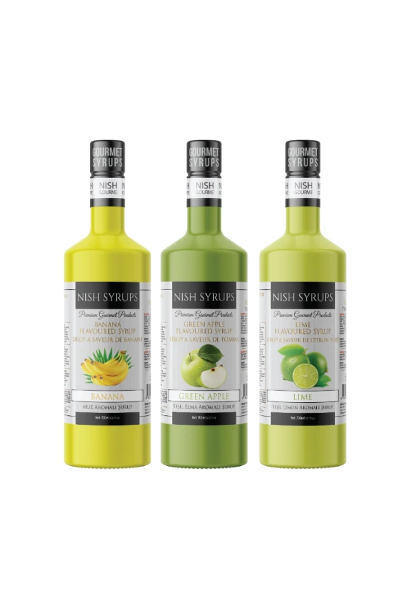 Nish Elma Muz Limon  Şurupları 3 x 700 ml - P ürün görseli 1