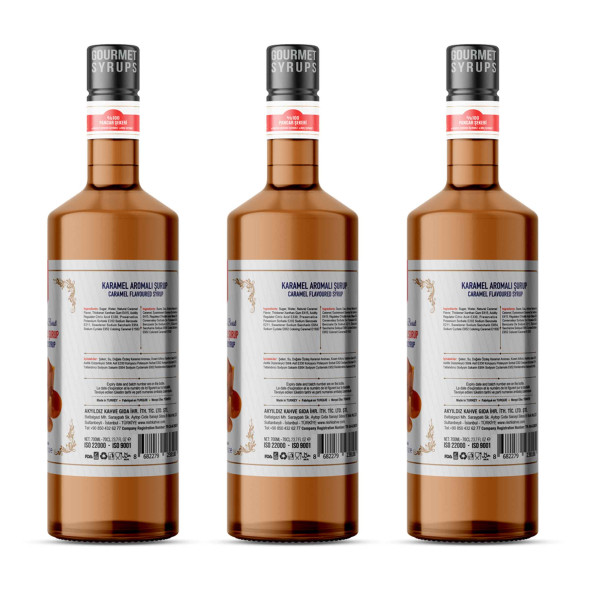 Nish Karamel Aromalı Şurup 3 x 700 ml - P - Resim 2
