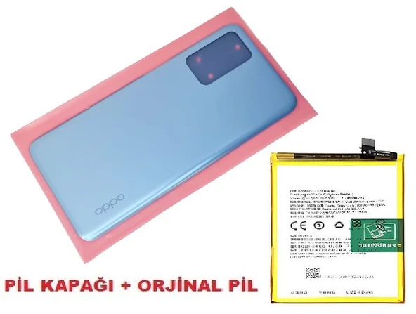 Tkgz Oppo A16 Arka Pil Batarya Kapağı + PİL (CAM) MAVİ ürün görseli 1