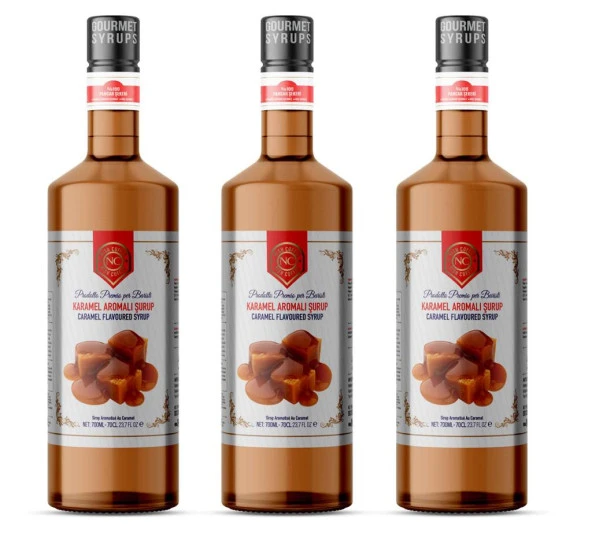 Nish Karamel Aromalı Şurup 3 x 700 ml - P ürün görseli 1