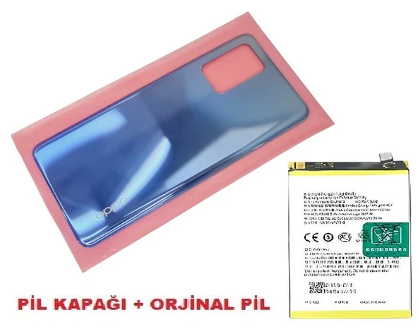 Tkgz Oppo A74 Arka Pil Batarya Kapağı + PİL (CAM) MAVİ ürün görseli 1