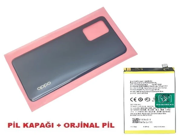 Tkgz Oppo A74 Arka Pil Batarya Kapağı + PİL (CAM) SİYAH ürün görseli 1