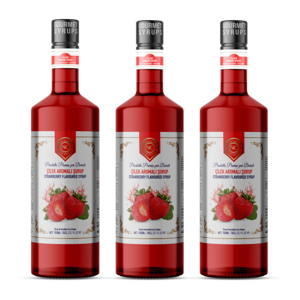 Nish Çilek Aromalı Şurup 3 x 700 ml - P ürün görseli 1