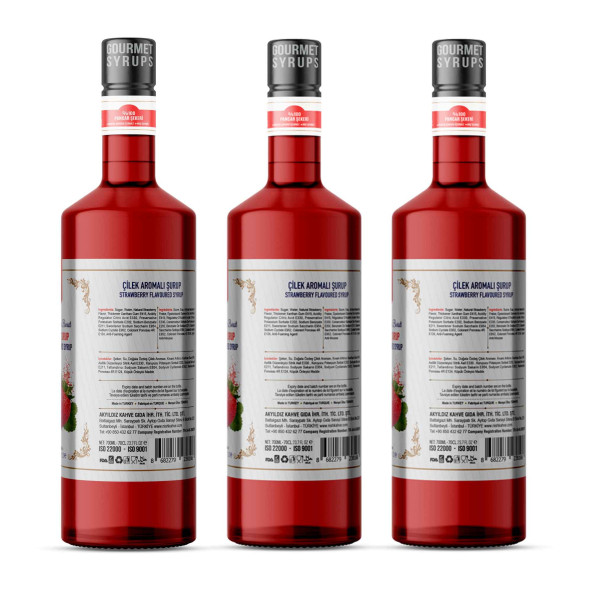 Nish Çilek Aromalı Şurup 3 x 700 ml - P - Resim 2