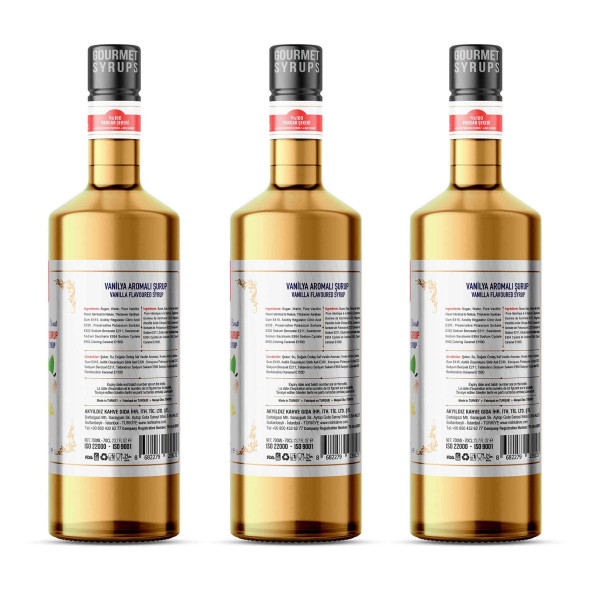 Nish Vanilya Aromalı Şurup 3 x 700 ml - P - Resim 2