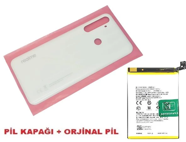 Tkgz Oppo Realme 6İ Arka Pil Batarya Kapağı + PİL (CAM) BEYAZ ürün görseli 1