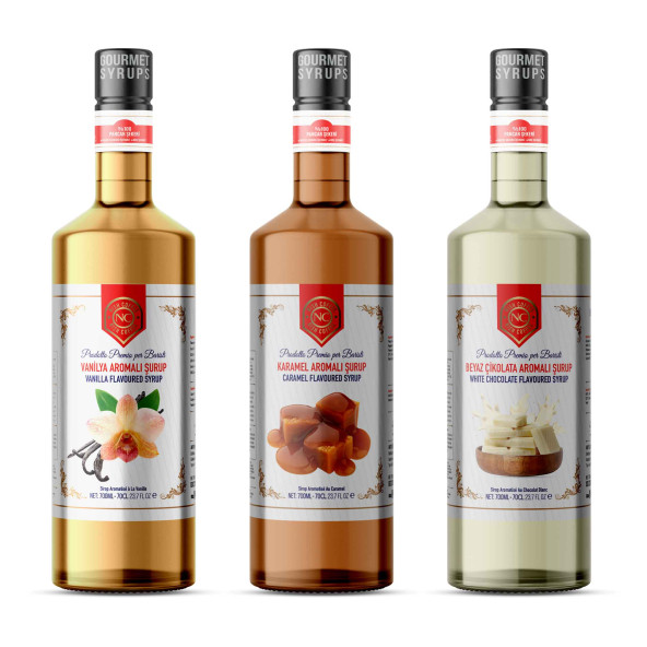 Nish Vanilya Karamel Beyaz Çikolata Şurupları 3 x 700 ml - P ürün görseli 1